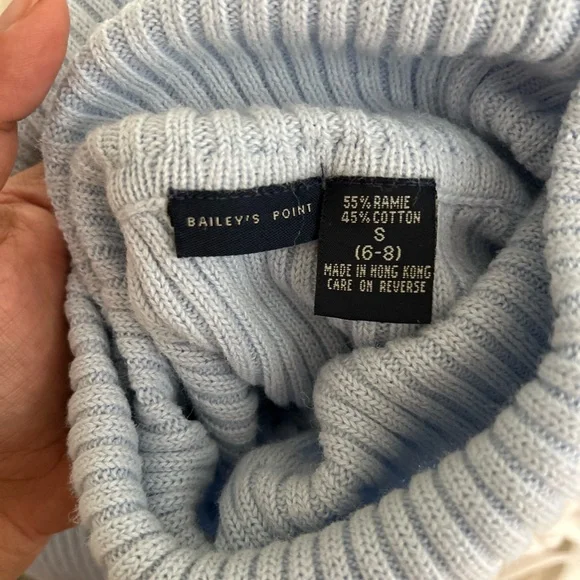 Sky Blue Women's Turtleneck Sweater - Picture 4 of 4